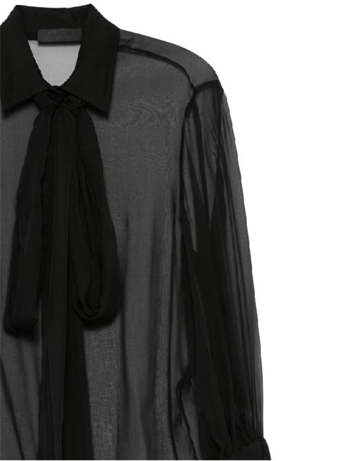 Black silk chiffon shirt VALENTINO GARAVANI | 5B0AB6T02UP0NO